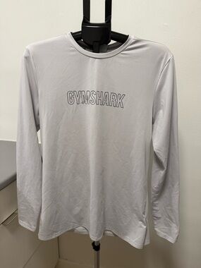 Gymshark Men’s White Long Sleeve Athletic Top Size M